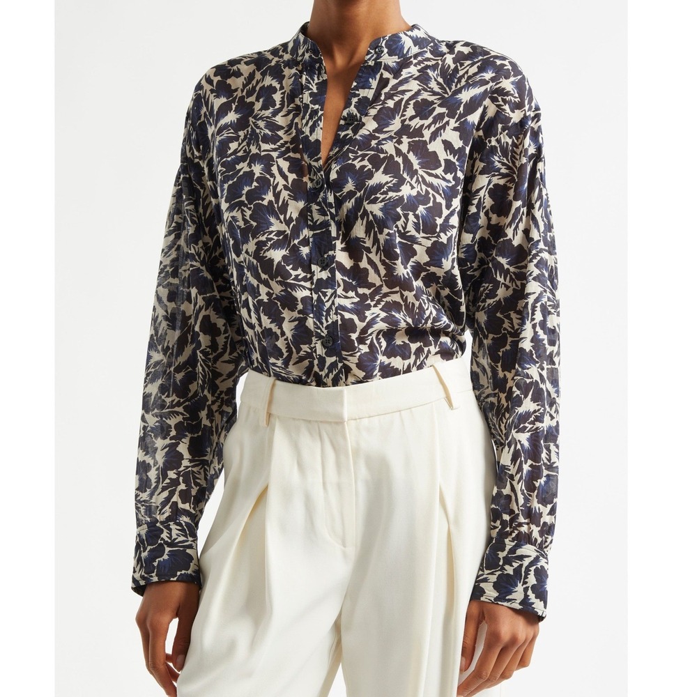 A.L.C. Dylan Floral Print Cotton Long Sleeve Shirt Top Size 0